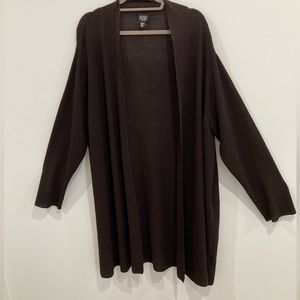 Eileen fisher 100% wool beautiful brown cardigan